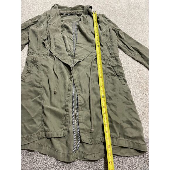 Max Jeans Women's Size Small Open Front Long Sleeve Tencel Utility Jacket Green - Picture 5 of 11